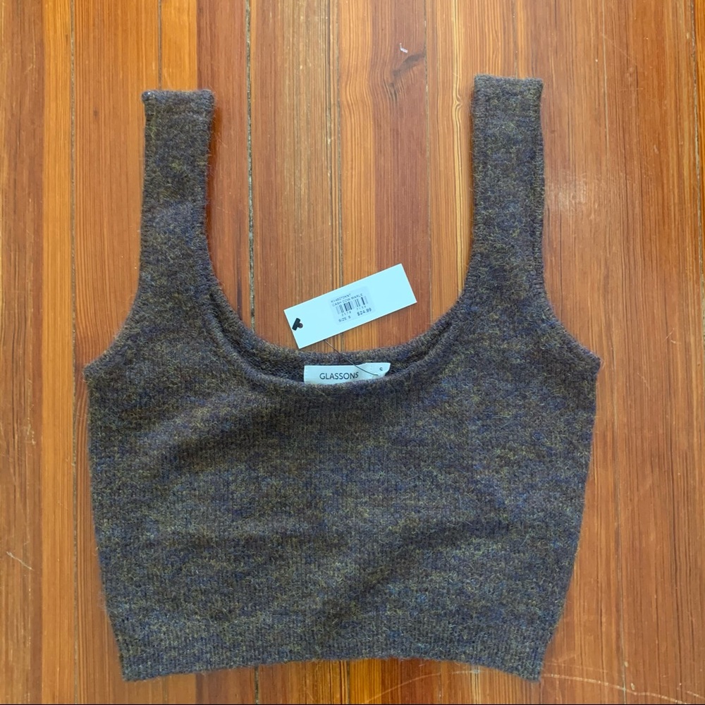 Glassons Knitted Brown Cropped Tank Top